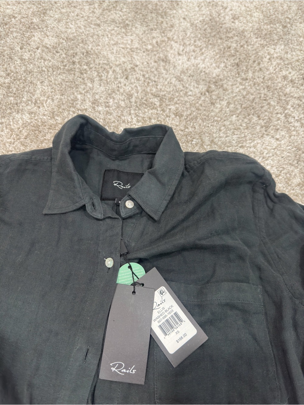 NWT Rails Charcoal / Gray / Washed Black Button-Up Shirt - Picture 5 of 5